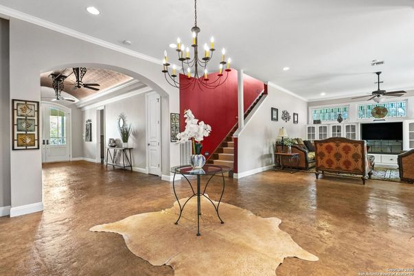 Chandelier, Interior, Recessed Lighting, Wood Texture Flooring