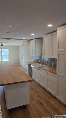 Interior, Kitchen, Recessed Lighting, Wood Texture Flooring