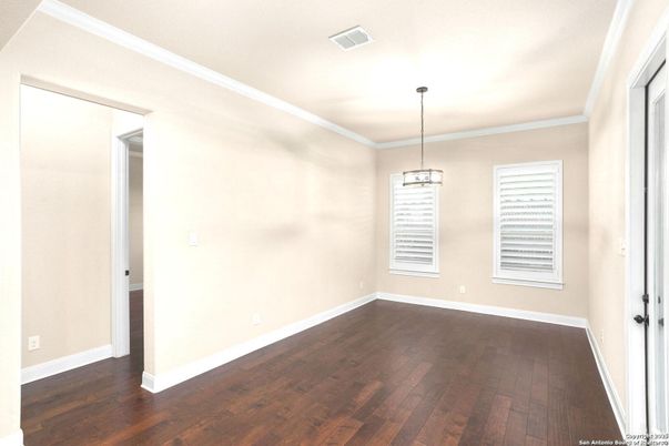 Empty room, Interior, Pendant Lights, Wood Texture Flooring