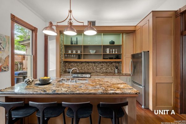 Interior, Kitchen, Pendant Lights, Stainless Steel Appliances, Wood Texture Flooring