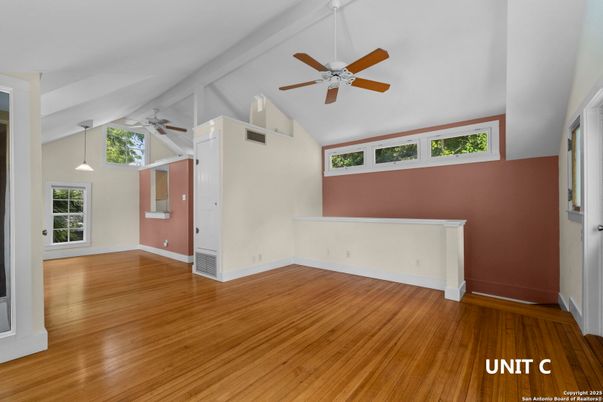 Empty room, Interior, Pendant Lights, Wood Texture Flooring