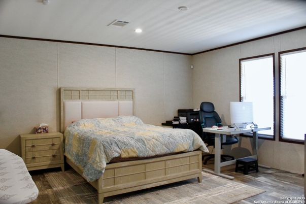 Bedroom, Home Office, Interior, Recessed Lighting, Wood Texture Flooring