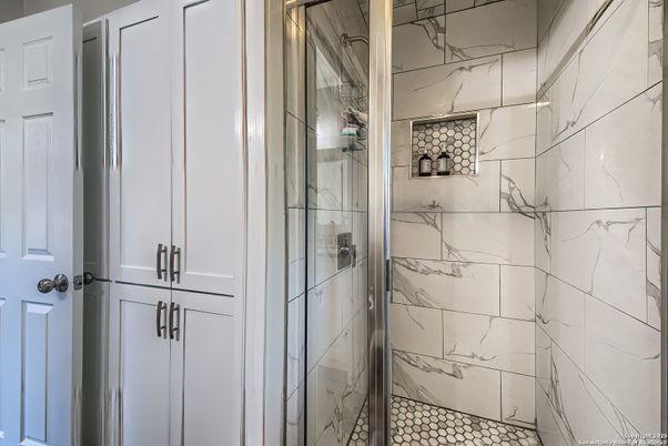 Bathroom, Glass Shower, Interior, Marble Walls
