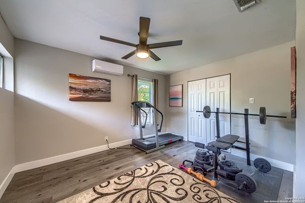 Fitness Equipment, Interior, Wood Texture Flooring
