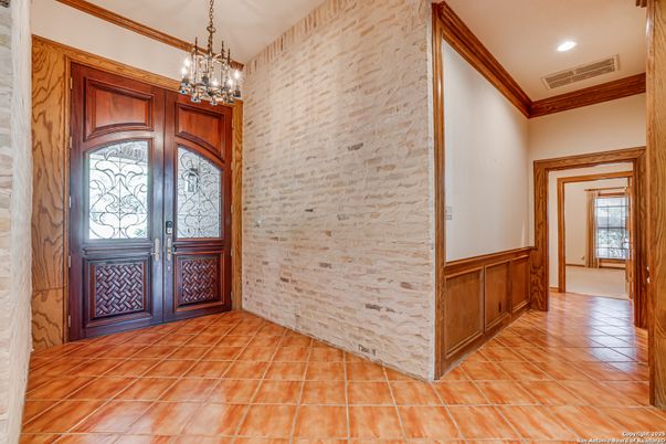 Chandelier, Interior, Recessed Lighting, Stone Walls