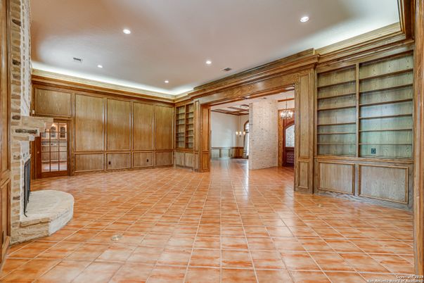 Empty room, Interior, Recessed Lighting, Stone Walls
