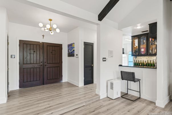 Interior, Pendant Lights, Wooden Beams, Wood Texture Flooring