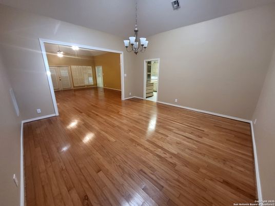 Chandelier, Empty room, Interior, Wood Texture Flooring