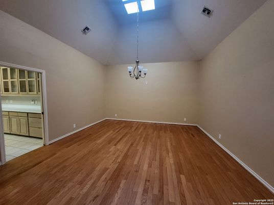 Chandelier, Empty room, Interior, Wood Texture Flooring