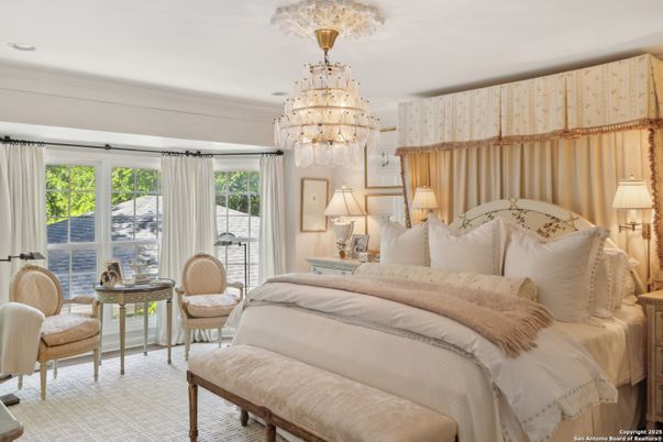 Bedroom, Chandelier, Interior