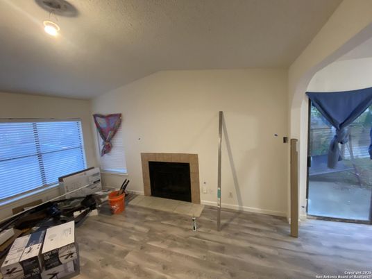 Fireplace, Interior, Wood Texture Flooring