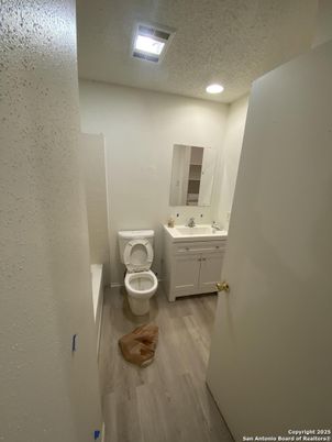 Bathroom, Interior, Recessed Lighting, Wood Texture Flooring