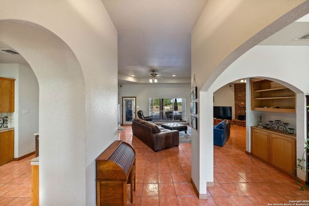 Interior, Living room, Recessed Lighting, Stone Walls