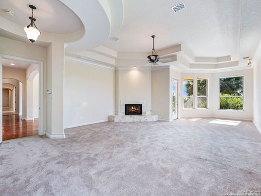 Empty room, Fireplace, Interior, Pendant Lights, Recessed Lighting