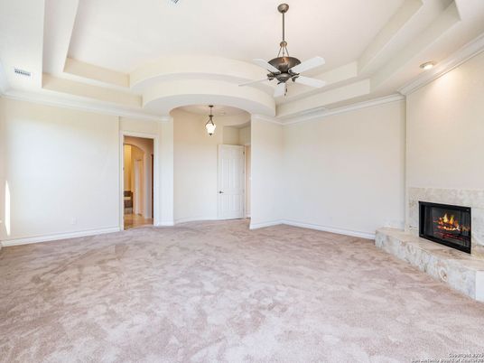 Empty room, Fireplace, Interior, Recessed Lighting