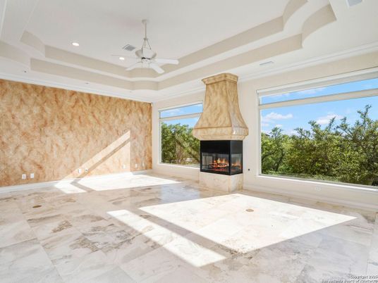 Empty room, Fireplace, Interior, Recessed Lighting