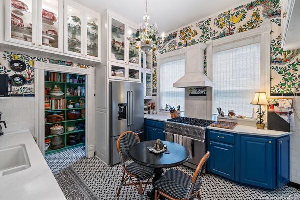 Chandelier, Interior, Kitchen, Stainless Steel Appliances