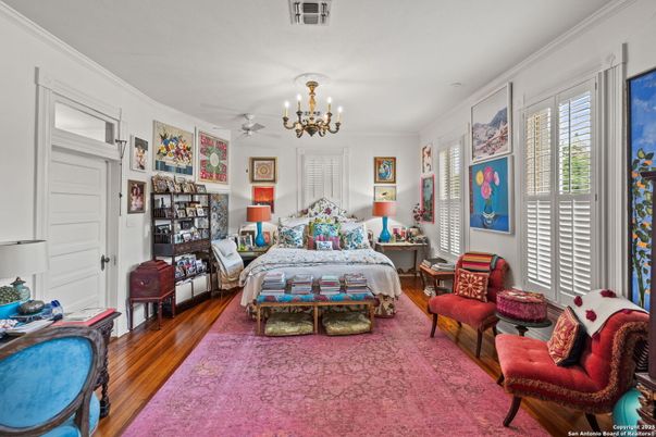 Bedroom, Chandelier, Interior, Living room, Wood Texture Flooring