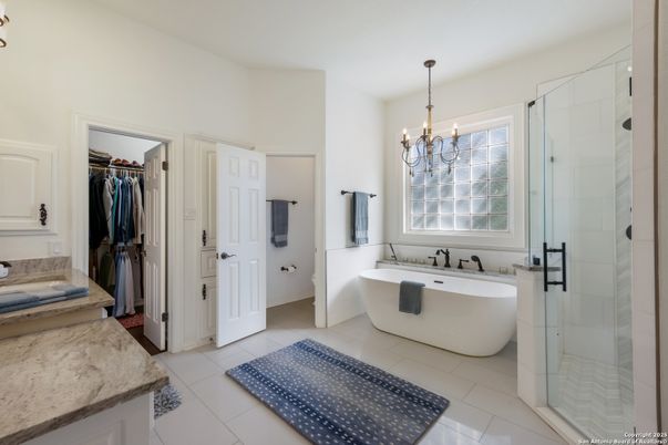Bathroom, Dual Sink Vanities, Free Standing Baths, Glass Shower, Interior