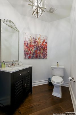 Bathroom, Interior, Pendant Lights, Wood Texture Flooring