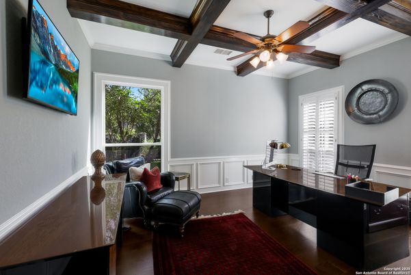 Home Office, Interior, Wooden Beams, Wood Texture Flooring