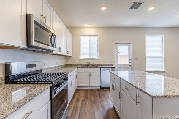 Interior, Kitchen, Recessed Lighting, Wood Texture Flooring