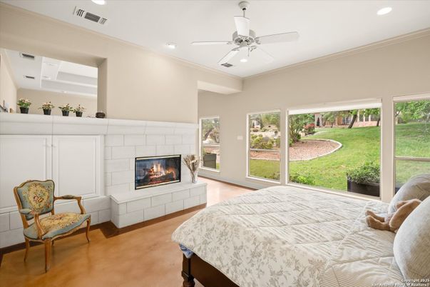 Bedroom, Fireplace, Interior, Recessed Lighting