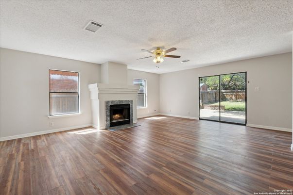 Empty room, Fireplace, Interior, Wood Texture Flooring