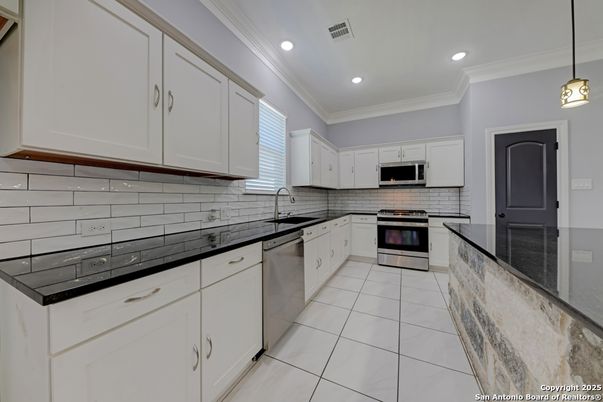 Interior, Kitchen, Pendant Lights, Recessed Lighting, Stainless Steel Appliances