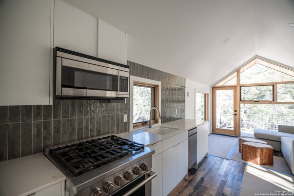 Interior, Kitchen, Stainless Steel Appliances, Wood Texture Flooring