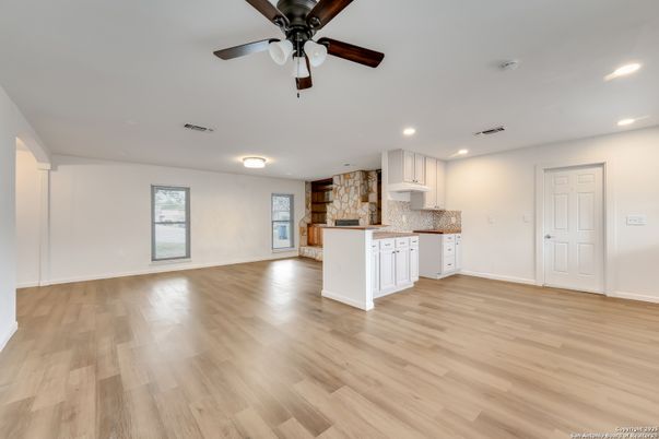 Interior, Kitchen, Recessed Lighting, Wood Texture Flooring