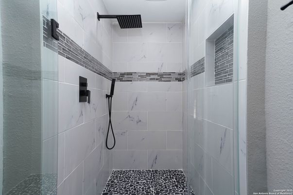 Bathroom, Glass Shower, Interior, Marble Walls