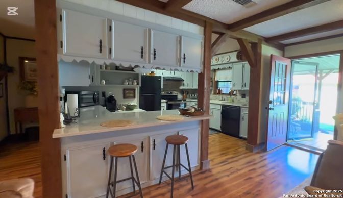 Interior, Kitchen, Wooden Beams, Wood Texture Flooring