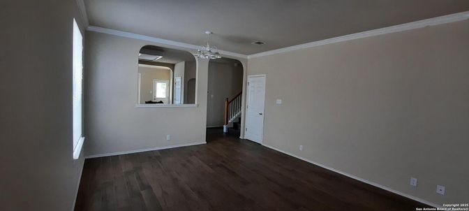 Chandelier, Empty room, Interior, Wood Texture Flooring