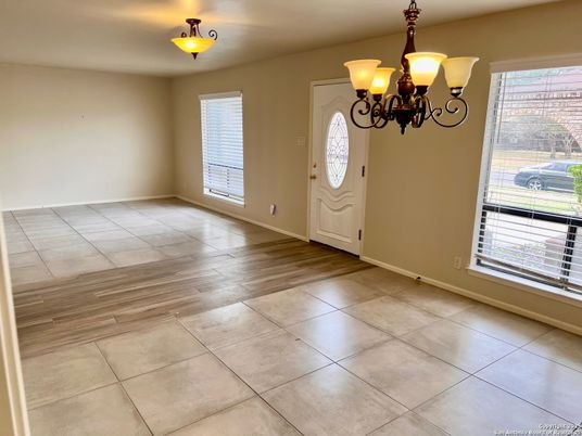 Chandelier, Empty room, Interior, Wood Texture Flooring