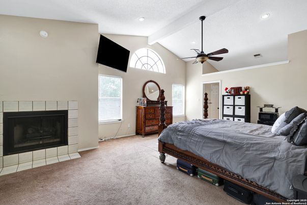 Bedroom, Fireplace, Interior, Recessed Lighting