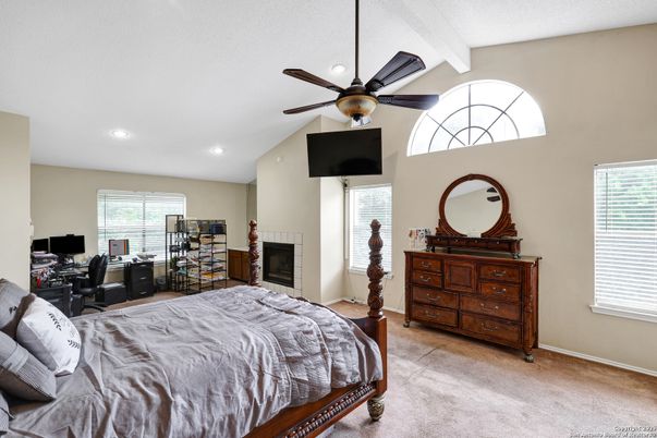 Bedroom, Fireplace, Interior, Recessed Lighting