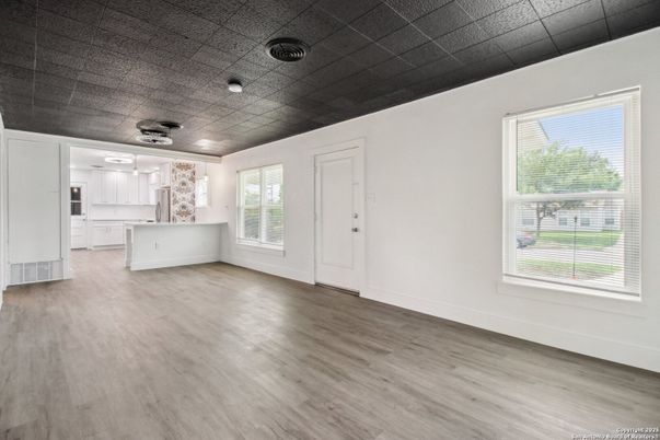 Empty room, Interior, Kitchen, Wood Texture Flooring