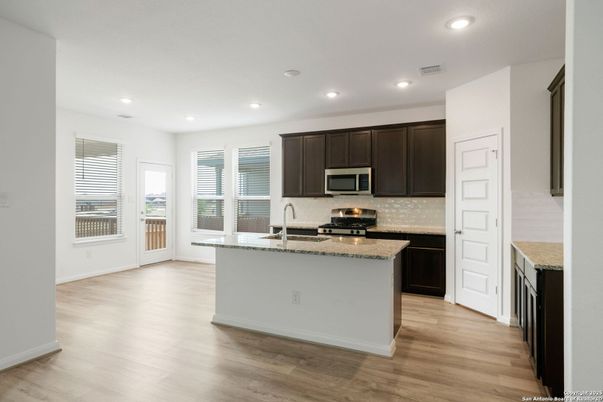 Interior, Kitchen, Recessed Lighting, Wood Texture Flooring