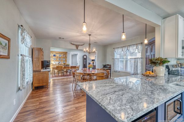 Chandelier, Dining room, Interior, Kitchen, Pendant Lights, Wood Texture Flooring