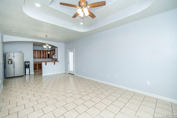 Chandelier, Empty room, Interior, Kitchen, Recessed Lighting