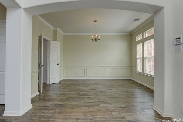 Chandelier, Empty room, Interior, Wood Texture Flooring
