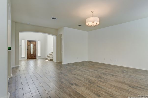Chandelier, Empty room, Interior, Wood Texture Flooring