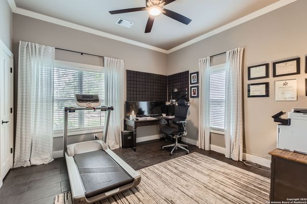 Fitness Equipment, Home Office, Interior, Wood Texture Flooring