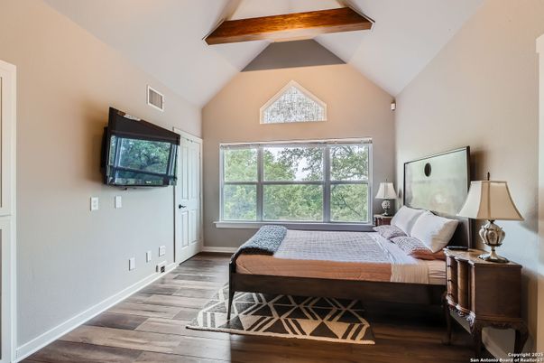 Bedroom, Interior, Wooden Beams, Wood Texture Flooring