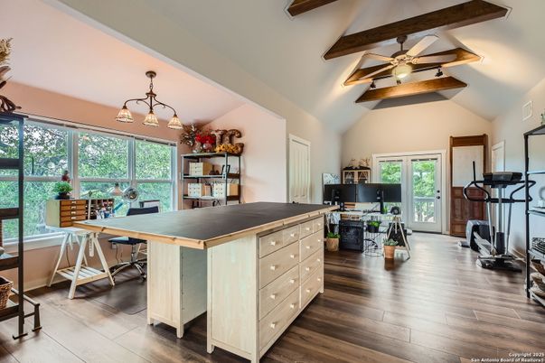 Fitness Equipment, Home Office, Interior, Wooden Beams, Wood Texture Flooring