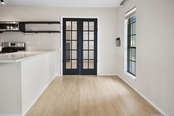 Interior, Kitchen, Stainless Steel Appliances, Wood Texture Flooring
