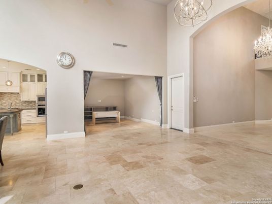 Chandelier, Interior, Kitchen, Pendant Lights, Recessed Lighting, Stainless Steel Appliances