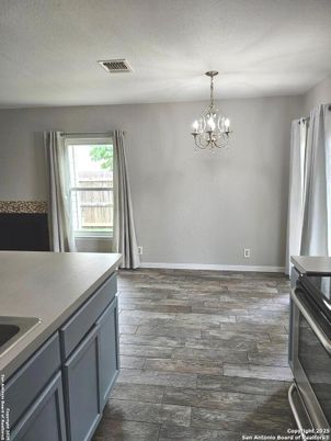 Chandelier, Interior, Kitchen, Wood Texture Flooring