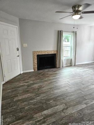 Empty room, Fireplace, Interior, Wood Texture Flooring